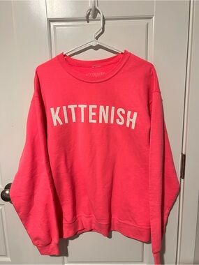 Kittenish Women’s Medium Bright Pink Logo Sweatshirt